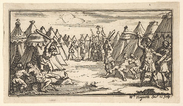 William Hogarth, Breaking the Legs (John Beaver, Roman Military Punishments, 1725)
