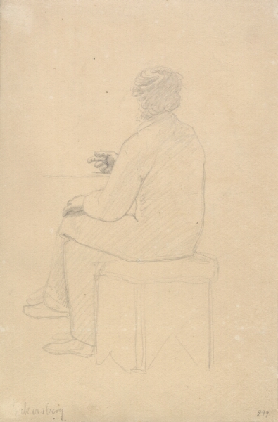 C.W. Eckersberg, Siddende, rygvendt model mod venstre.