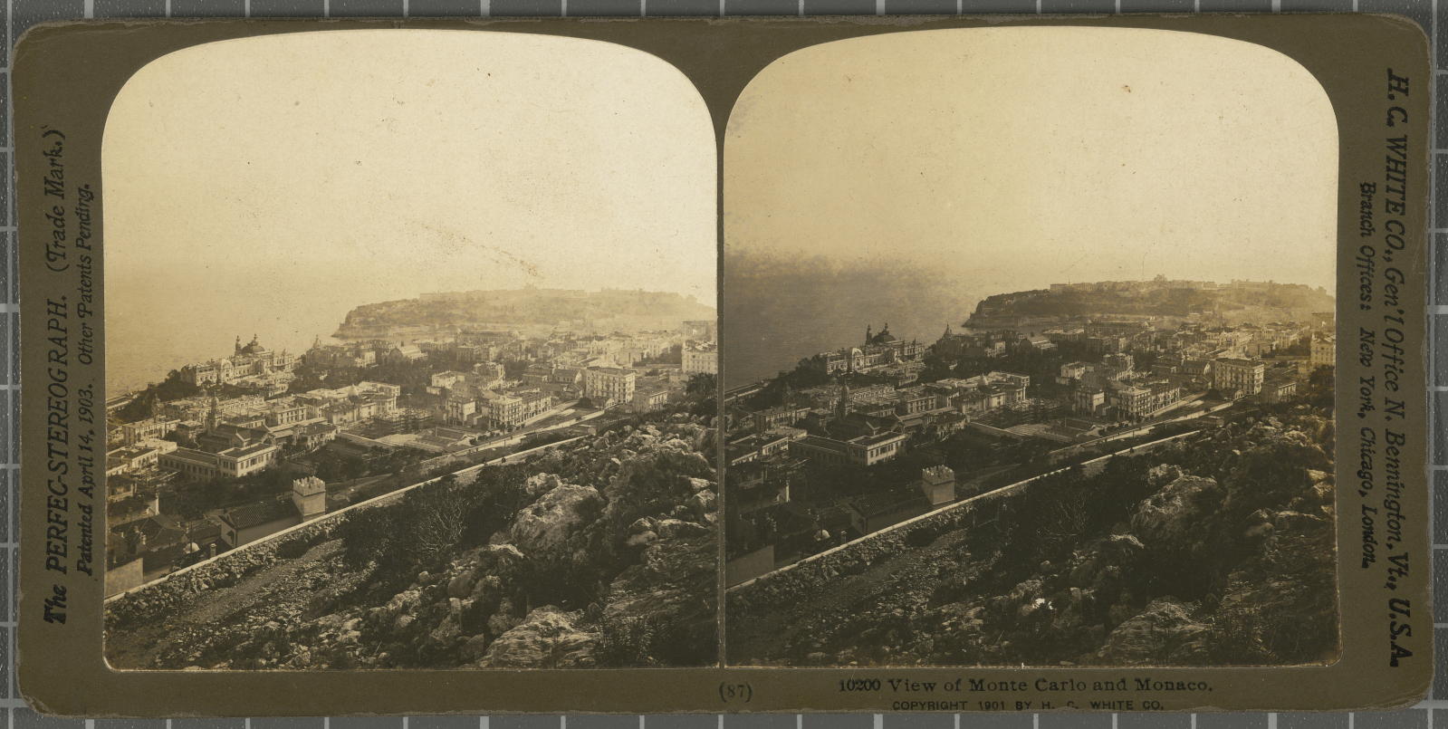 Desconegut, View of Monte Carlo and Monaco. White, H.C. & Co., The\ ‘Perfec\’ Stereograph