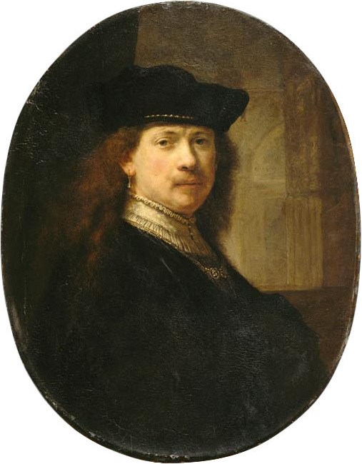 Rembrandt, Self-portrait with architectural elements in the background