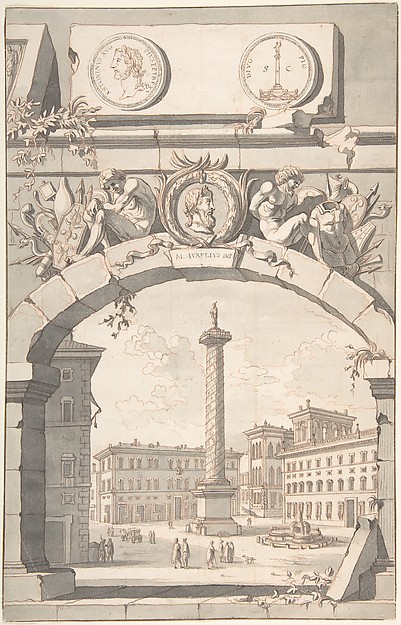 Jan Goeree, View of the Column of Marcus Aurelius