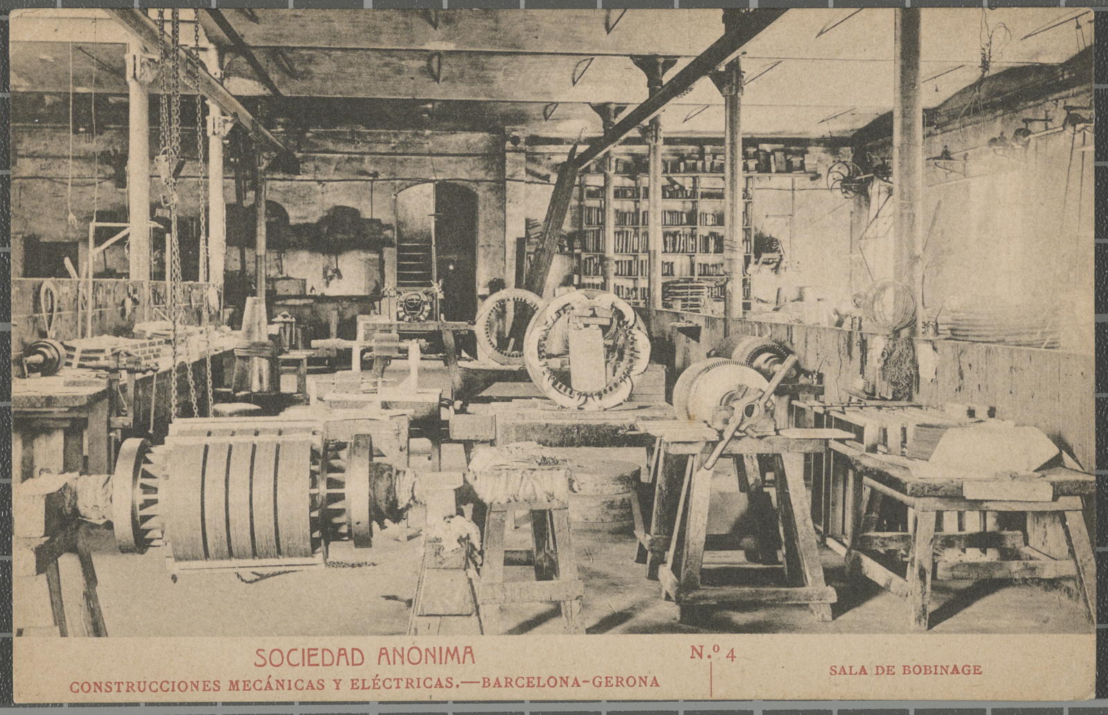 Desconegut, Sociedad Anónima. Construcciones Mecánicas y Eléctricas.-Barcelona-Gerona. N´4. Sala de bobinage