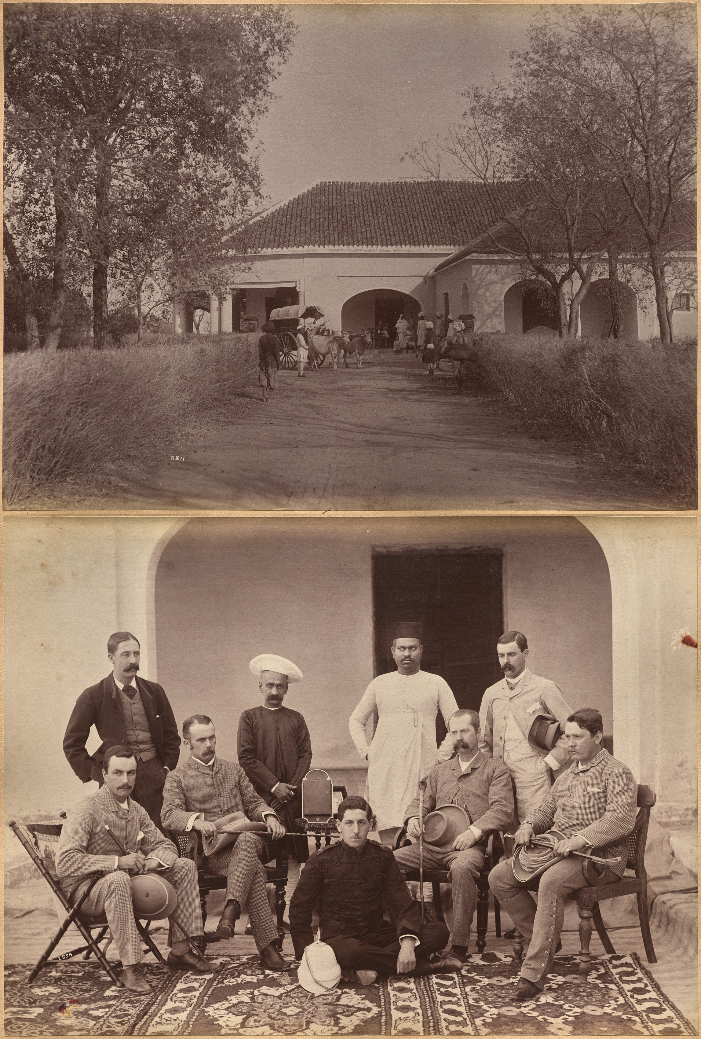 Raja Deen Dayal, Civil officers at Jhansi (recto); Mr. William's House, Jhansi (verso)