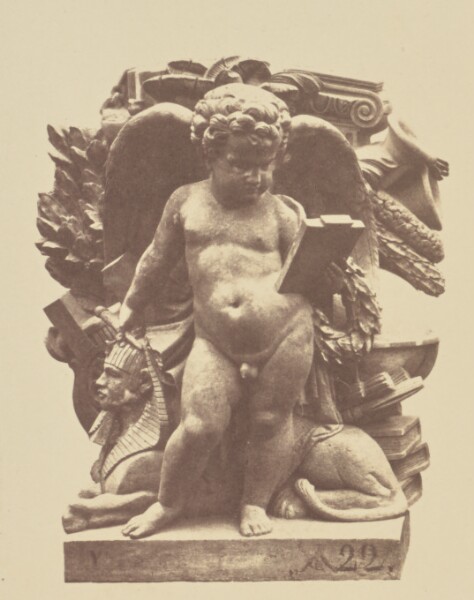 Édouard Baldus, ["L'Etude", Sculpture of Joseph Alexandre Renoir, Decoration of the Louvre, Paris]