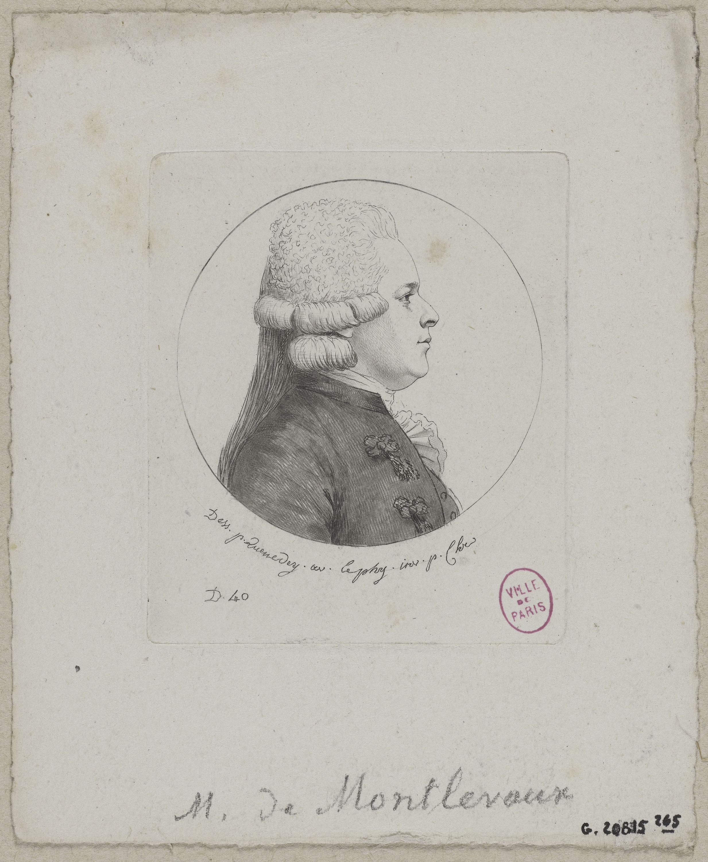 Edmé Quenedey, Portrait de Monsieur de Montlevaux