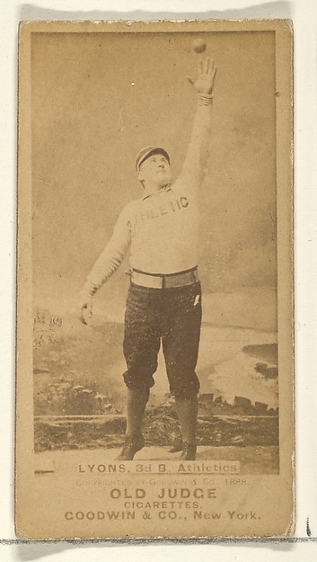 Goodwin & Company, Lyons, 3rd Base, Philadelphia Athletics, from the Old Judge series (N172) for Old Judge Cigarettes
