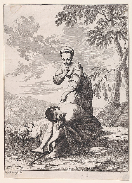 Giuseppe Maria Crespi, A young girl with a sleeping shepherd