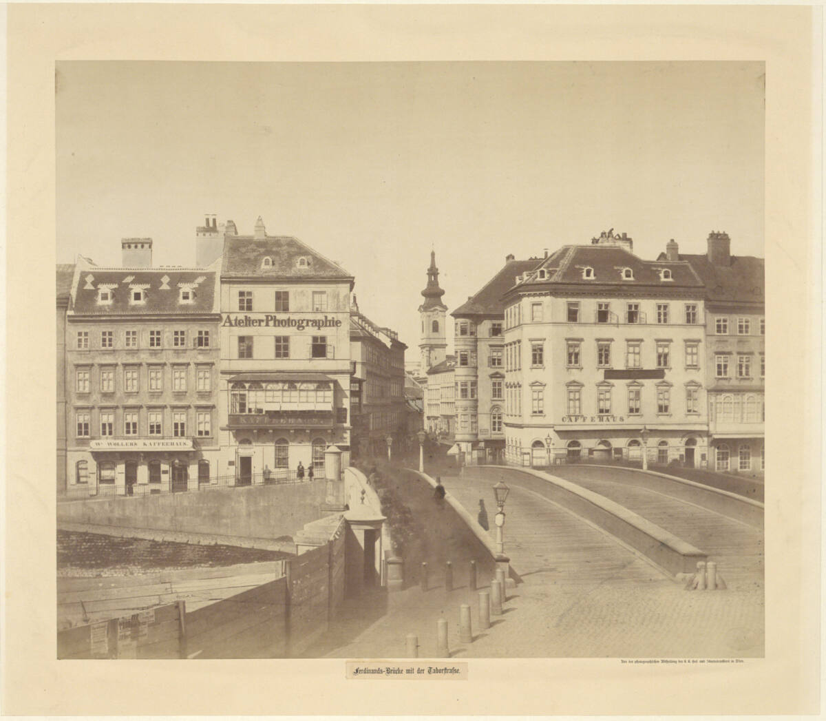 K.K.Hof-undStaatsdruckereiWien, Die Ferdinandsbrücke mit Blick in die Taborstraße in Wien