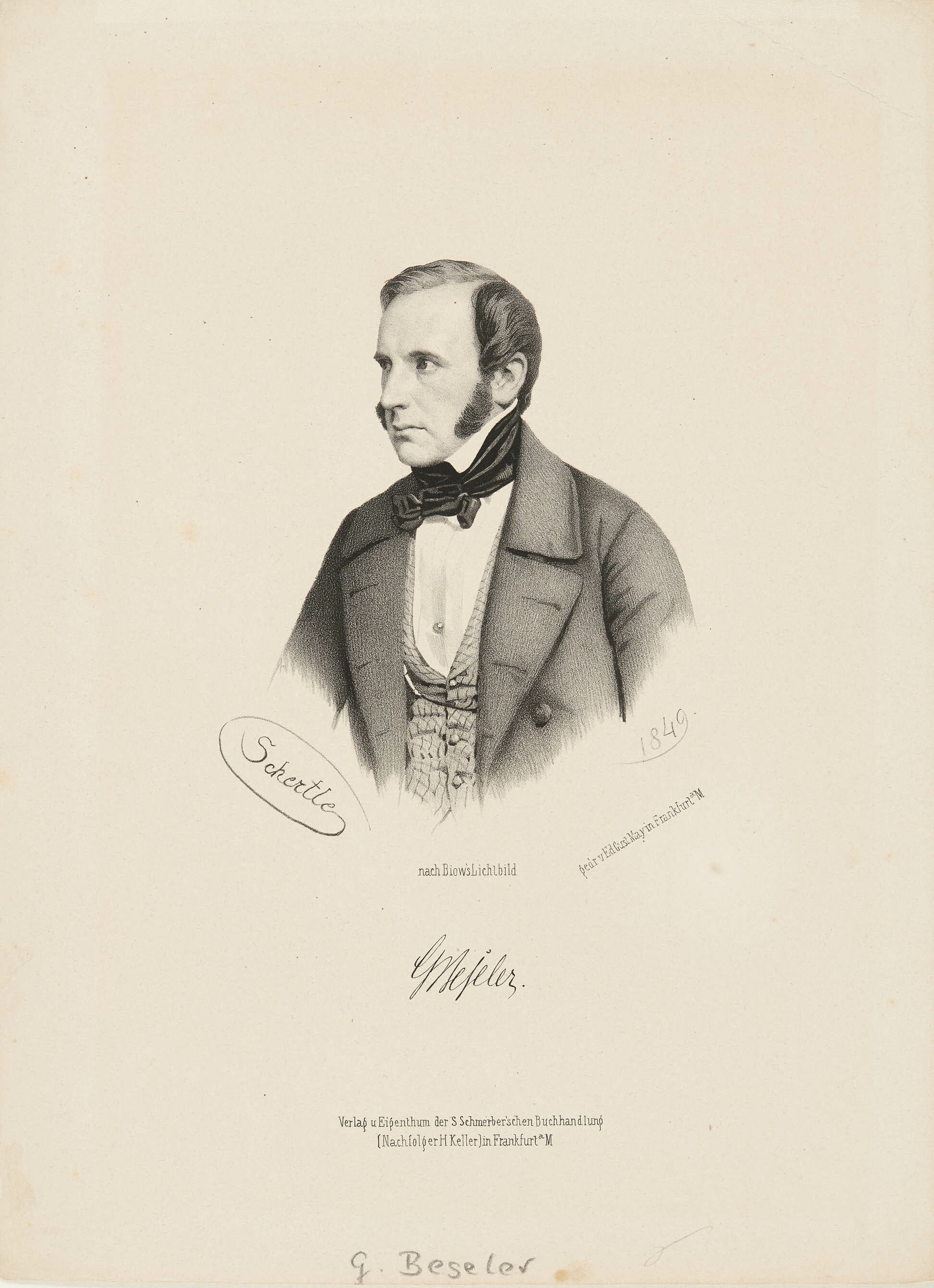 Valentin Schertle, Bildnis Georg Beseler
