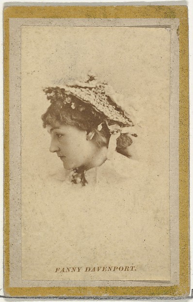 Allen & Ginter, Fanny Davenport, from the Actresses and Celebrities series (N60, Type 2) promoting Little Beauties Cigarettes for Allen & Ginter brand tobacco products