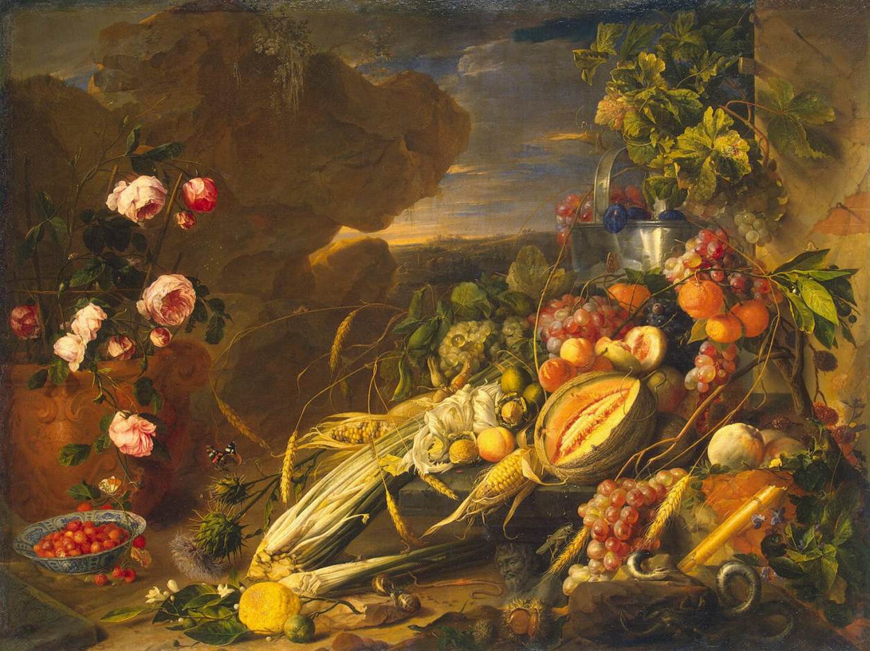 Jan Davidsz. de Heem, Fruit and a Vase of Flowers