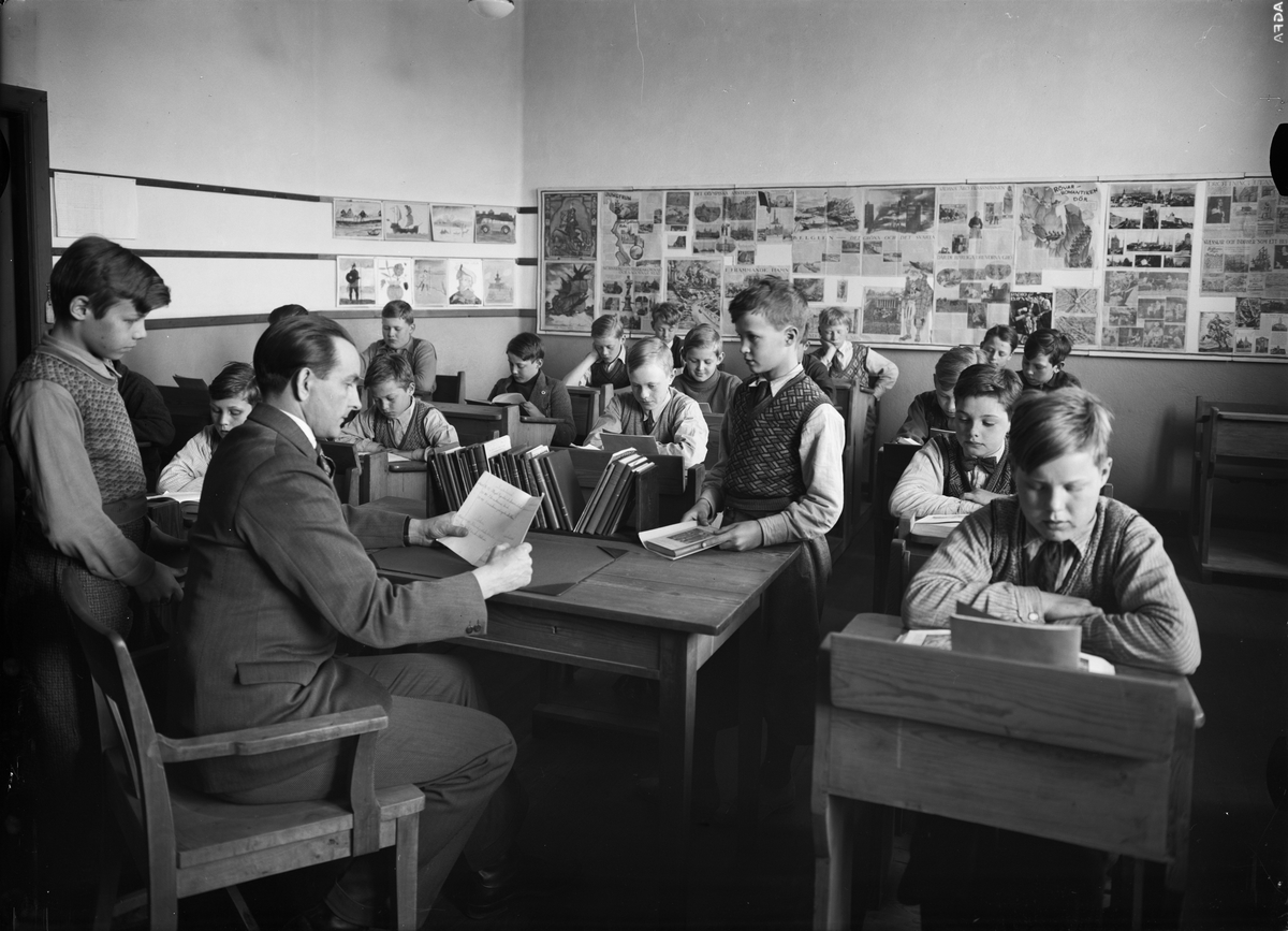 Paul Sandberg, Skolundervisning i Vaksalaskolan, Fålhagen, Uppsala 1936