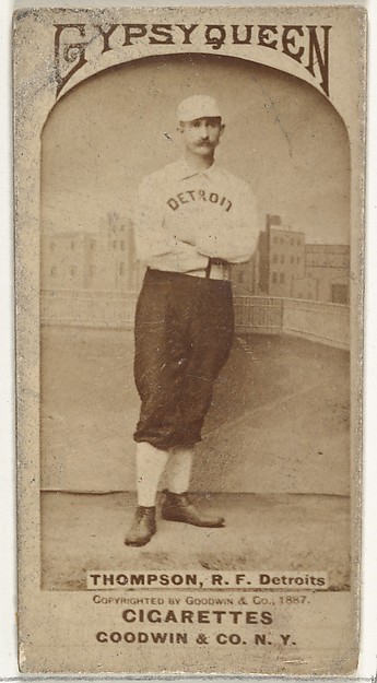 Goodwin & Company, Samuel Luther "Sam" Thompson, Right Field, Detroit Wolverines, from the Old Judge series (N172) for Old Judge Cigarettes