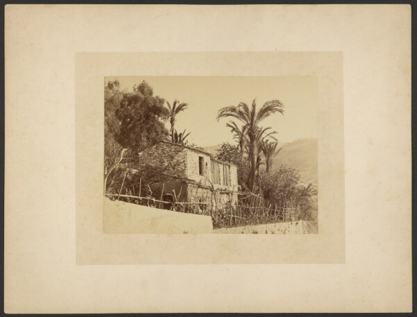 Unknown, [Cottage with palm trees]
