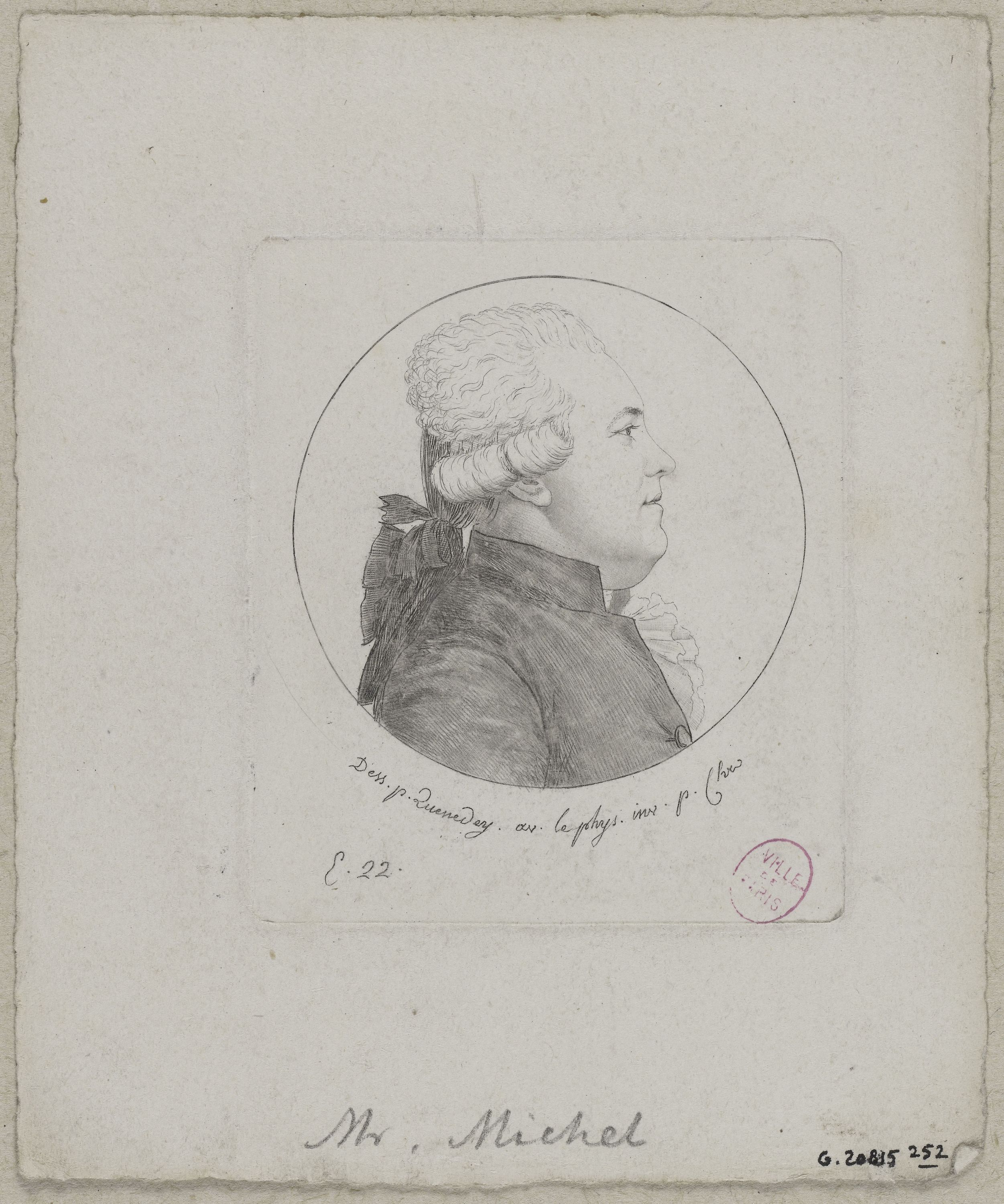 Edmé Quenedey, Portrait de Monsieur Michel