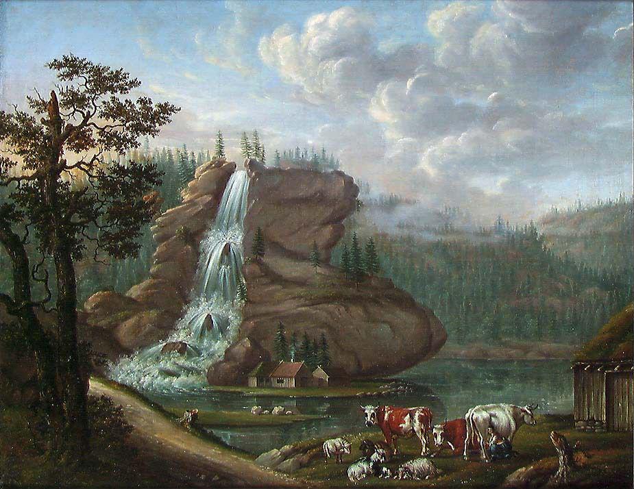 Johan Christian Dahl, Nordic Landscape with a Waterfall