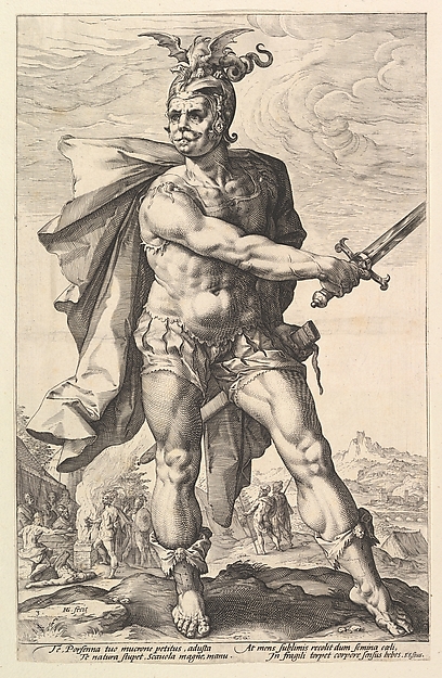 Hendrick Goltzius, Mucius Scaevola, from "The Roman Heroes"