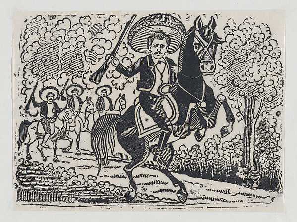 José Guadalupe Posada, Emiliano Zapata on horseback, scene from the Mexican Revolution