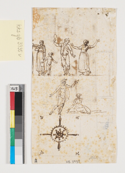 Nicolai Abildgaard, Forskellige studier, bl.a. figurer samt dekorativt felt