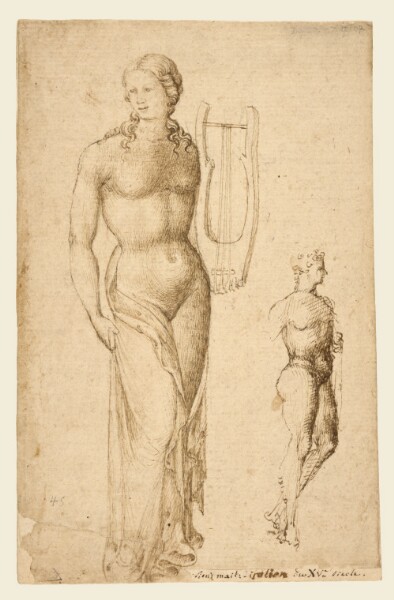 Unknown, Female Figure Holding a Cithara and a Male Figure