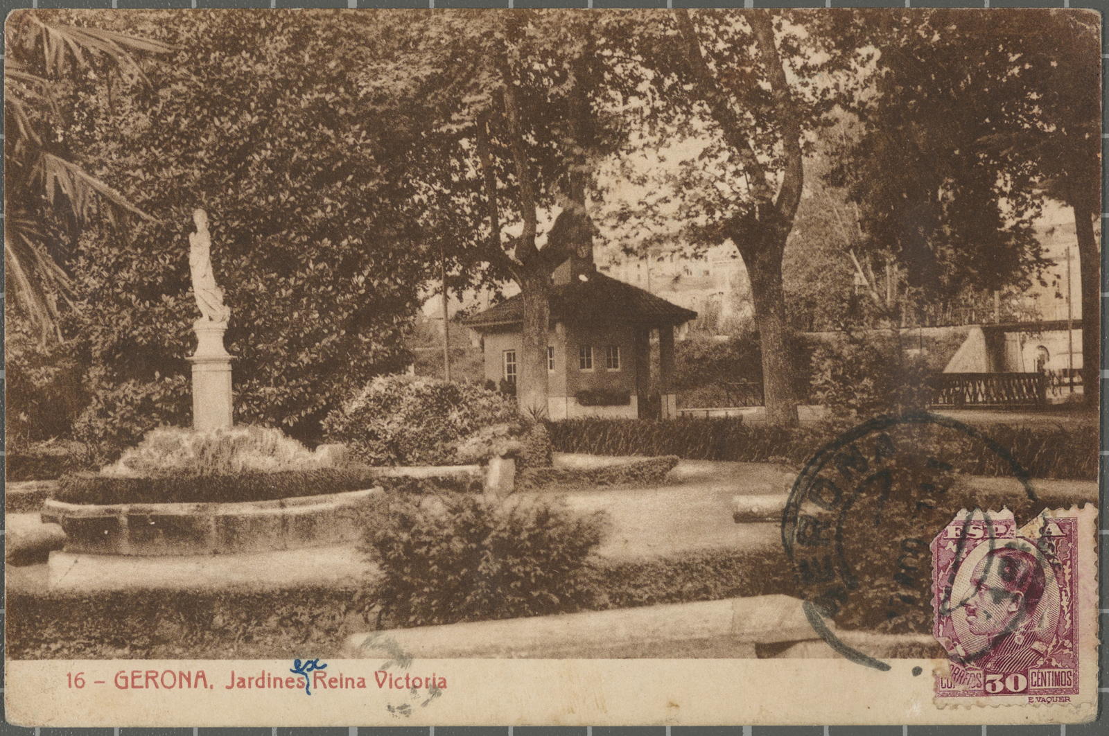 Desconegut, 16 - Gerona. Jardines Reina Victoria