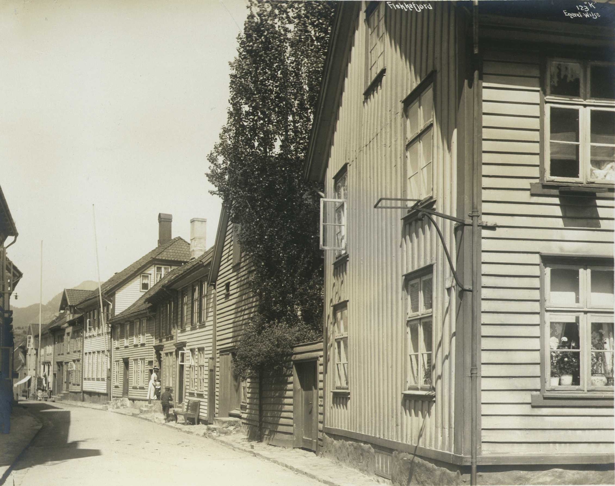 Anders Beer Wilse, Gateparti, Flekkefjord, Vest-Agder. Fotografert 1912.