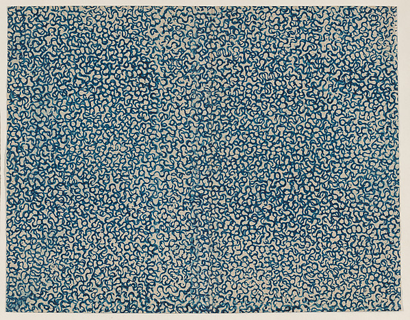 Anonymous, Sheet with overall squiggly line pattern