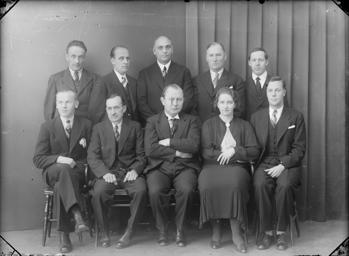 Skötsner-Edhlund, Personalen på Östhammars tidnings redaktion och tryckeri, Östhammar, Uppland 1938