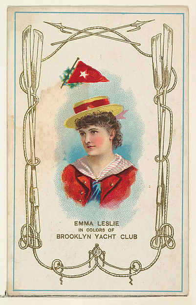 W. Duke, Sons & Co., Emma Leslie in Colors of Brooklyn Yacht Club, from the Yacht Colors of the World series (N140) issued by Duke Sons & Co. to promote Honest Long Cut Tobacco