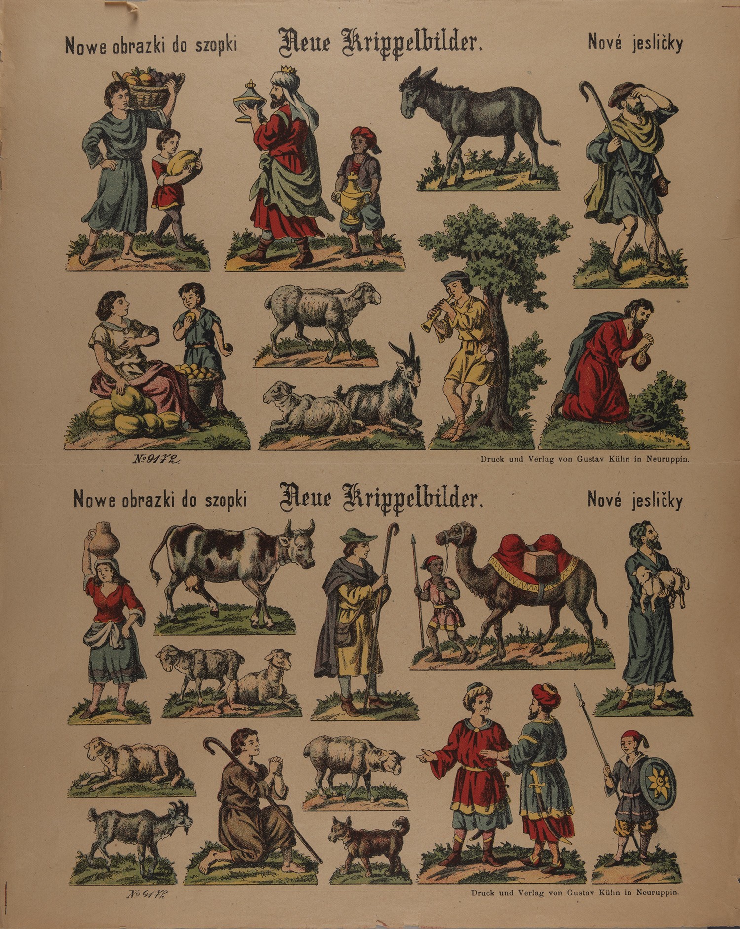 Gustav Kühn (Druckerei und Verlag), Ausschneideboge "Neue Krippelbilder" (Neuruppiner Bilderbogen Nr. 9172)