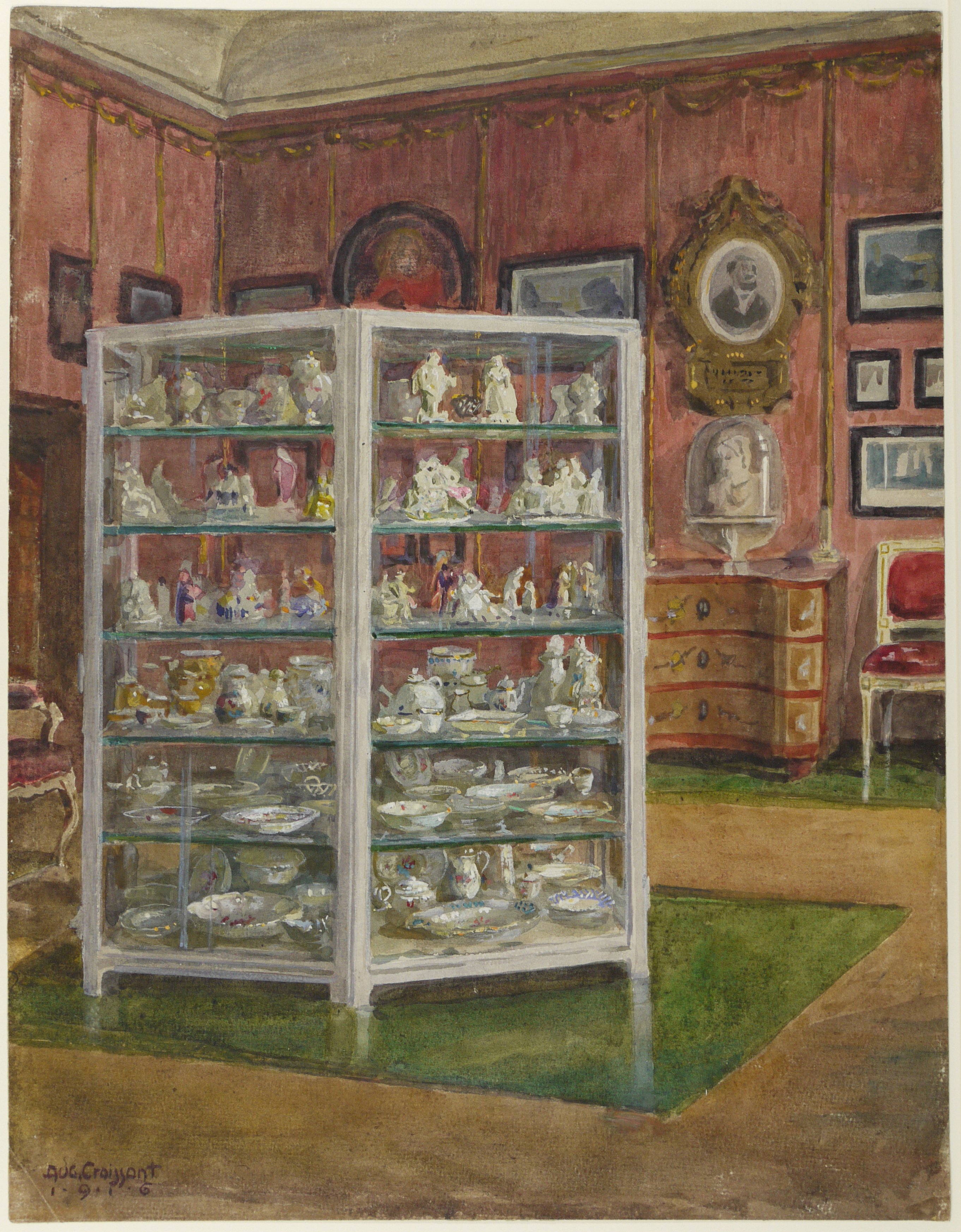 August Croissant, Porzellanvitrine im Historischen Museum der Pfalz, Speyer