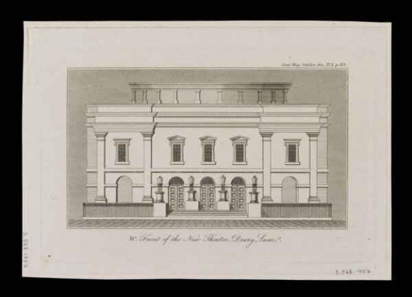 Unknown, West Front of the New Theatre Drury Lane