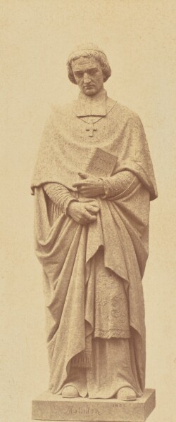 Édouard Baldus, ["Massillon", Statue by François Jouffroy, Decoration of the Louvre, Paris]