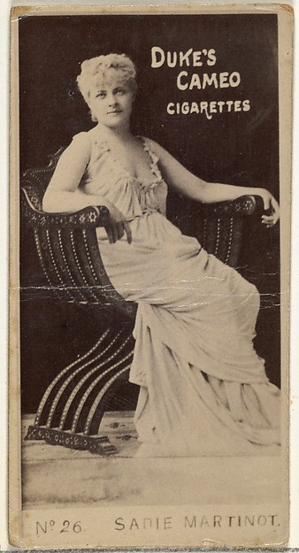 W. Duke, Sons & Co., Card Number 26, Sadie Martinot, from the Actors and Actresses series (N145-4) issued by Duke Sons & Co. to promote Cameo Cigarettes