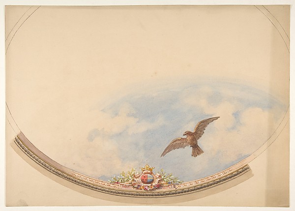 Jules-Edmond-Charles Lachaise, Design for a ceiling painted with clouds and a soaring eagle