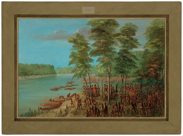 George Catlin, La Salle Taking Possession of the Land at the Mouth of the Arkansas.  March 10, 1682