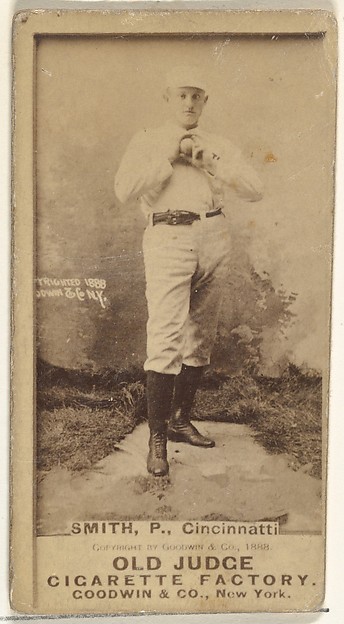 Goodwin & Company, Elmer Ellsworth "Mike" Smith, Pitcher, Cincinnati, from the Old Judge series (N172) for Old Judge Cigarettes