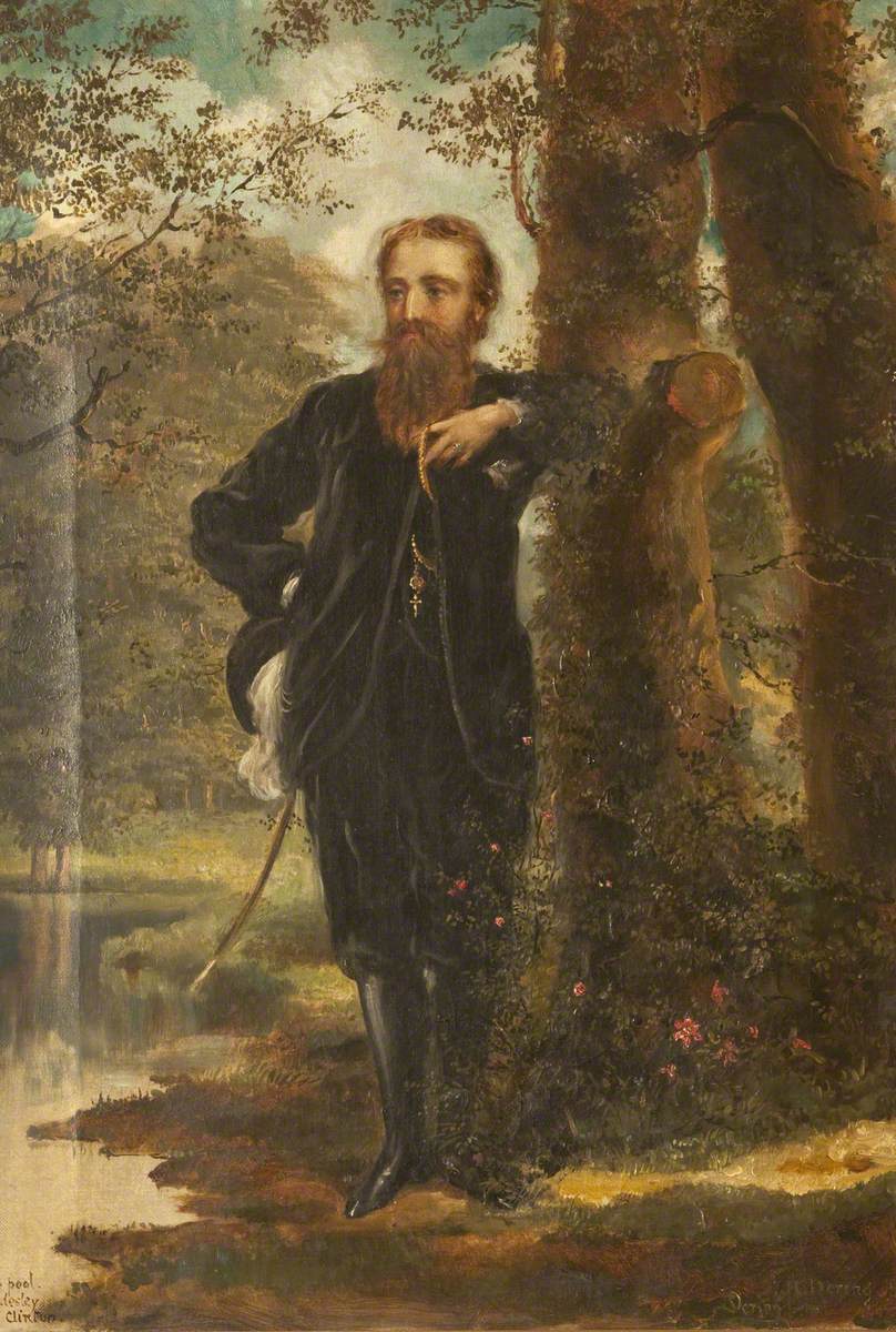 Rebecca Dulcibella Orpen, Edward Heneage Dering (1826-1892) in the grounds of Baddesley Clinton