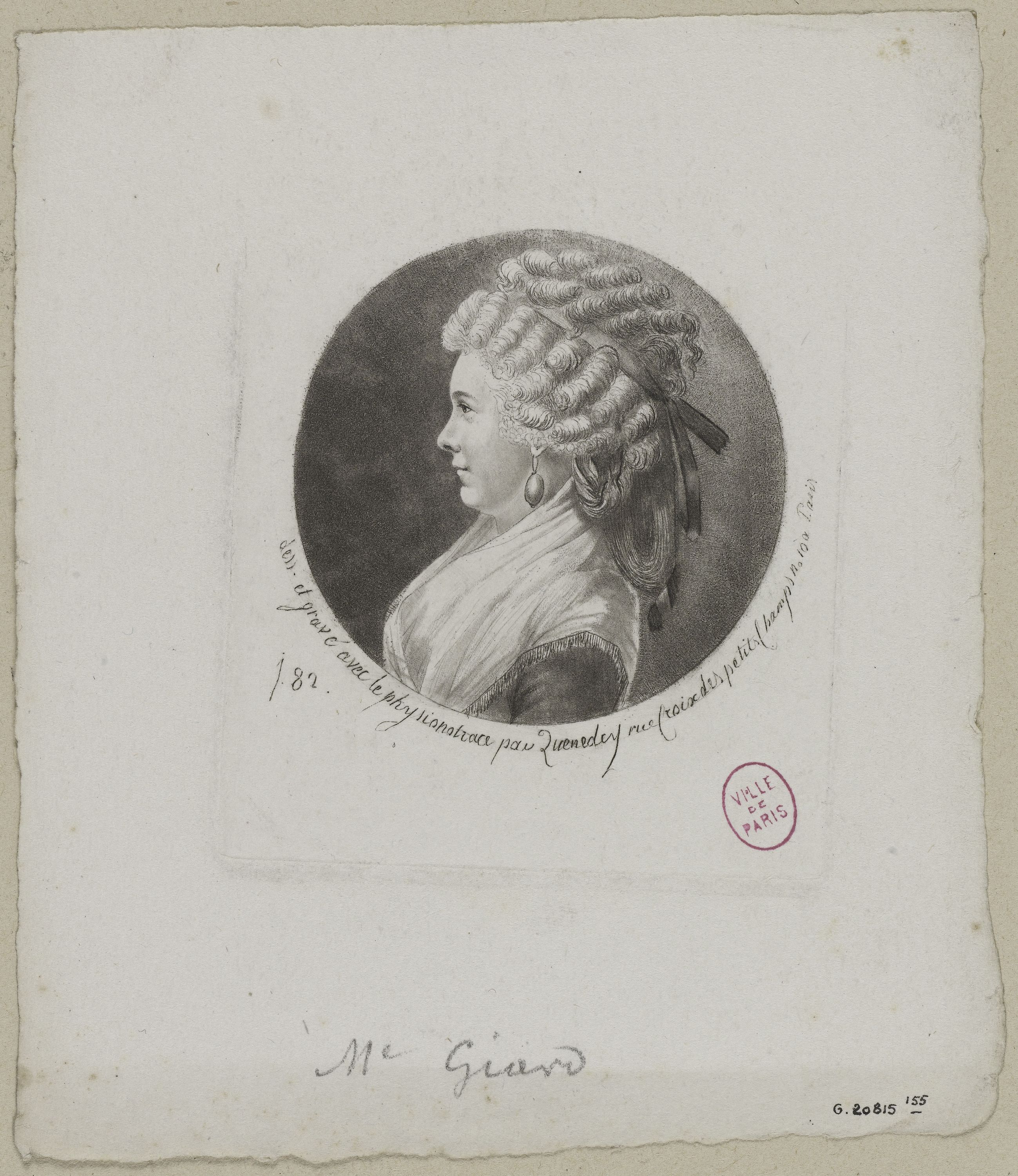 Edmé Quenedey, Portrait de Madame Giard