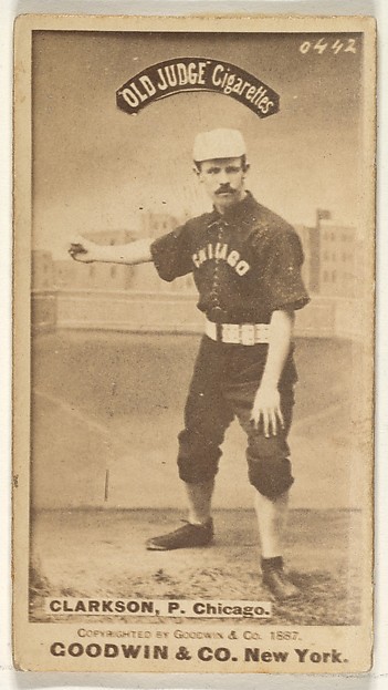 Goodwin & Company, Clarkson, Pitcher, Chicago, from the Old Judge series (N172) for Old Judge Cigarettes