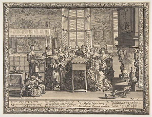 Abraham Bosse, Wives at Table During the Absence of their Husbands