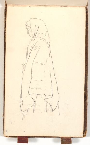 P.C. Skovgaard, Portrætstudie 3/4 figur af en kvinde med sjal