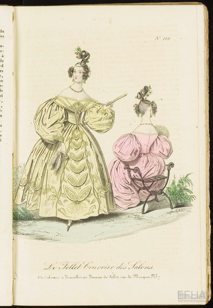 Unknown artist, Modeprent (in kleur) uit 'Le Follet Courier des Salons' 1835-07-13