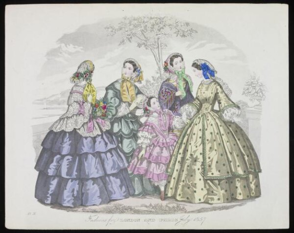 Unknown, London and Paris Fashions for July 1857