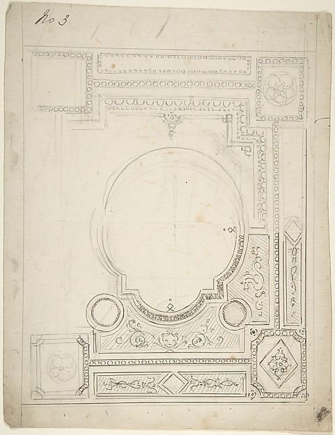 Anonymous, British, 19th century, Design for Paneled Ceiling