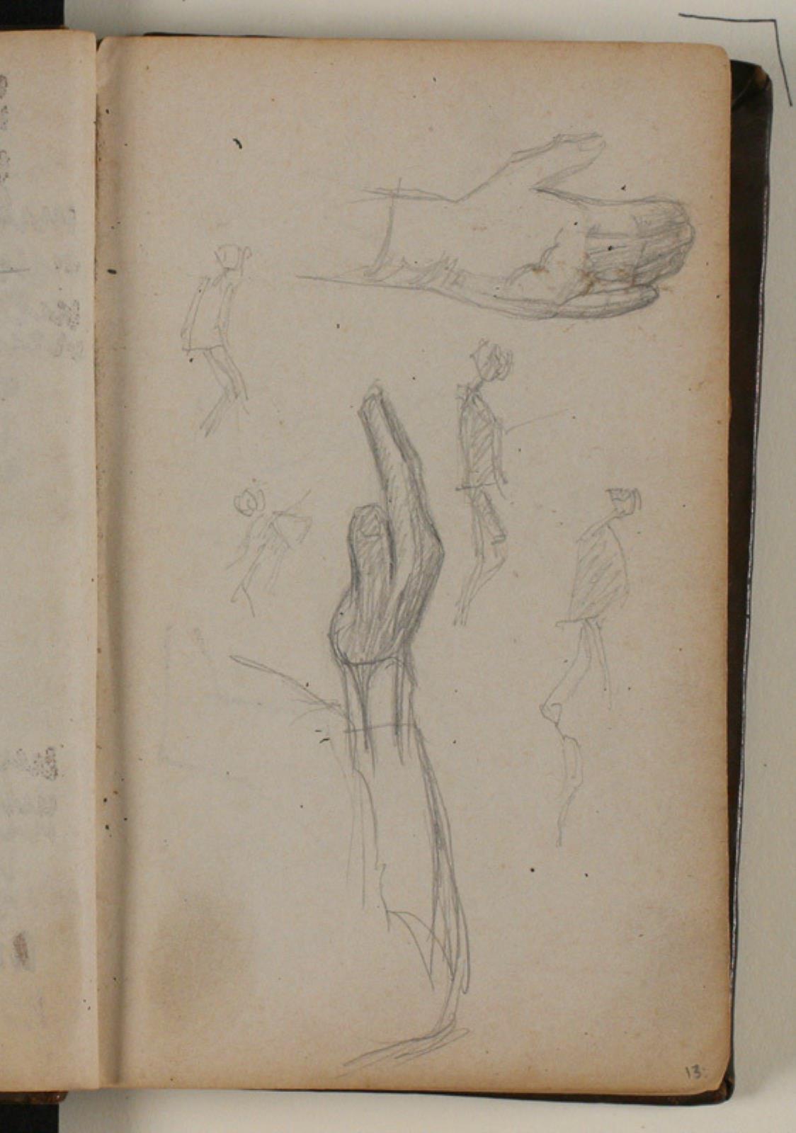 Niels Larsen Stevns, Studier af hånd og underarm, figurskitser