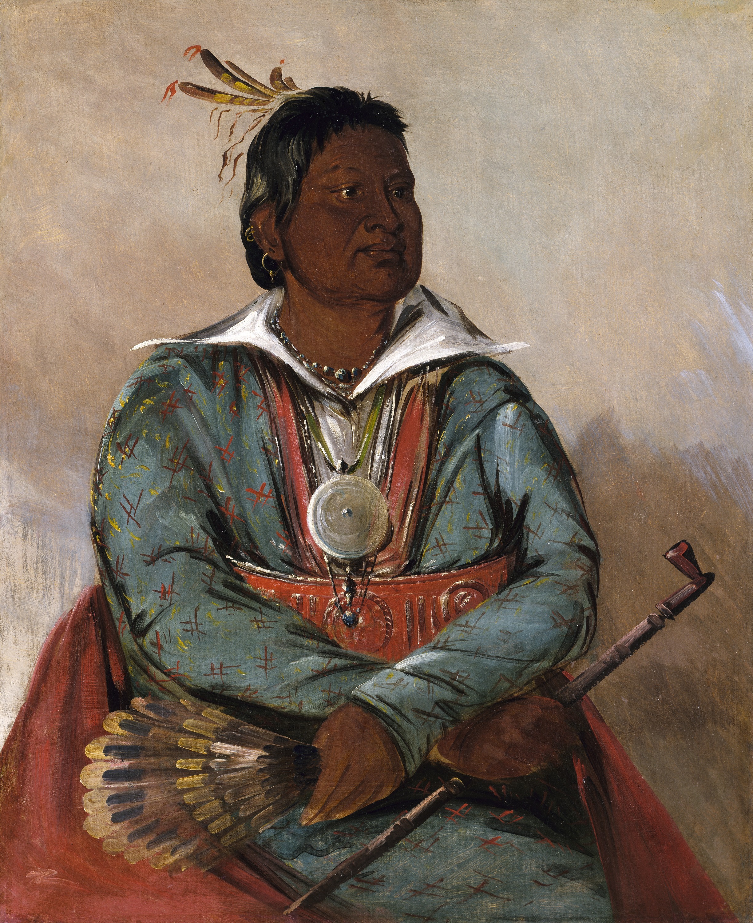George Catlin, Mó-sho-la-túb-bee, He Who Puts Out and Kills, Chief of the Tribe