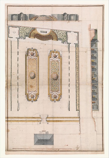 Anonymous, French, 18th century, Design for the Garden of a Hotel on Rue des Amandiers, Paris