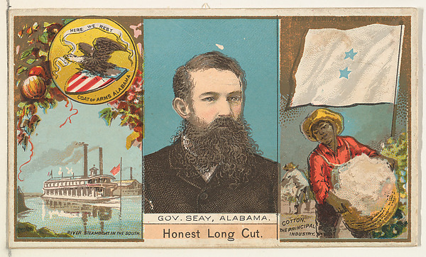 W. Duke, Sons & Co., Governor Seay, Alabama, from "Governors, Arms, Etc." series (N133-1), issued by Duke Sons & Co.
