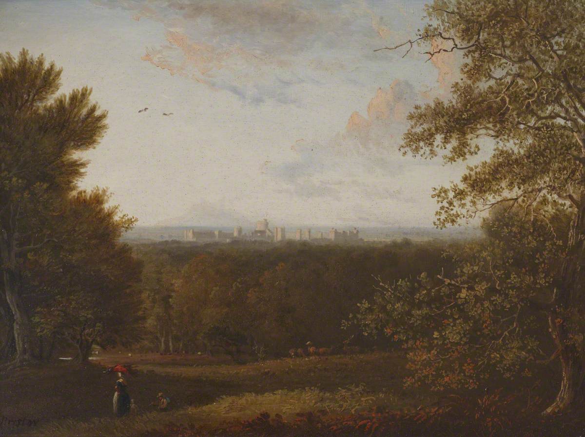 Edmund Bristow, A Distant View of Windsor from a Wood